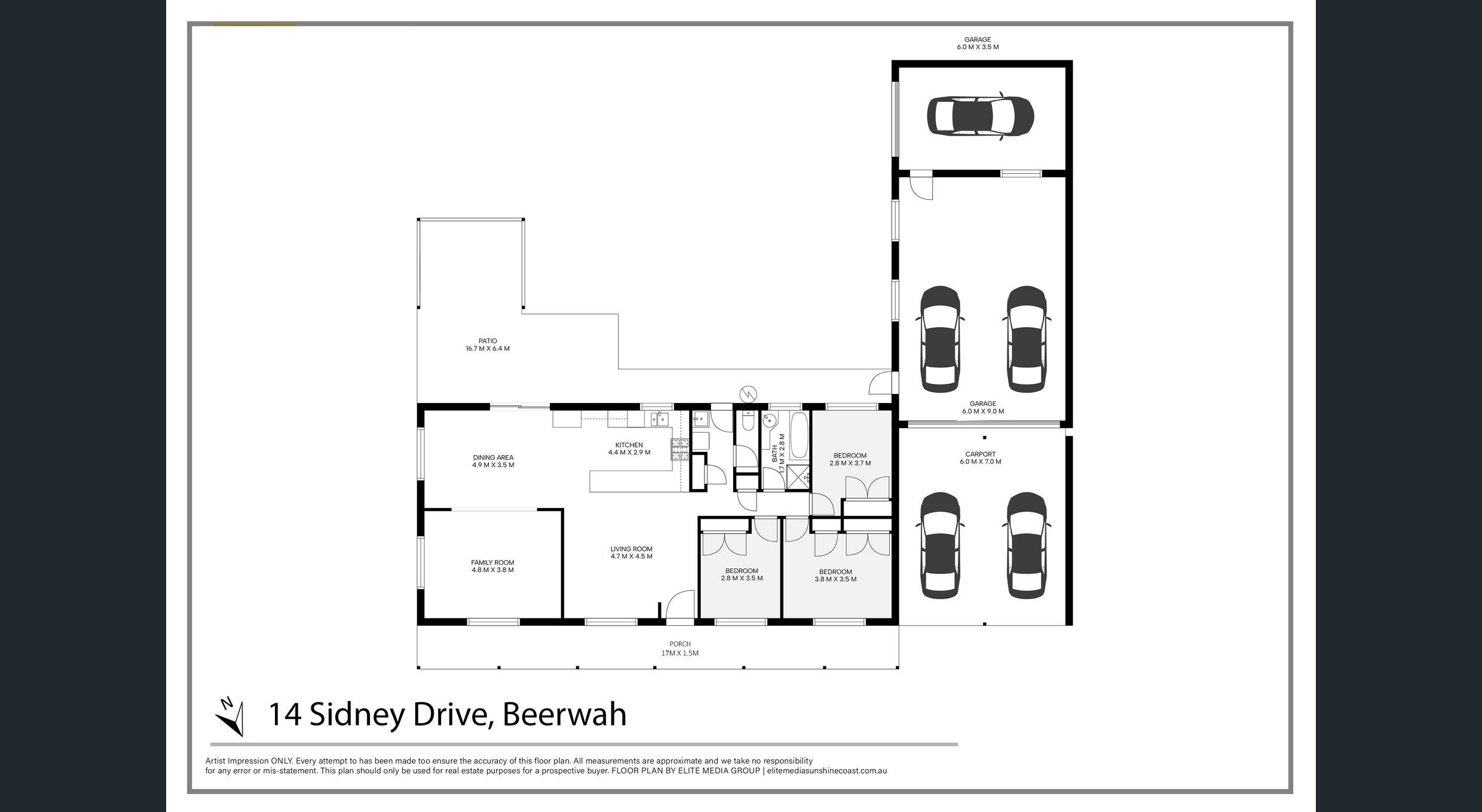 Floorplan for 14 Sidney Drive, Beerwah  QLD  4519