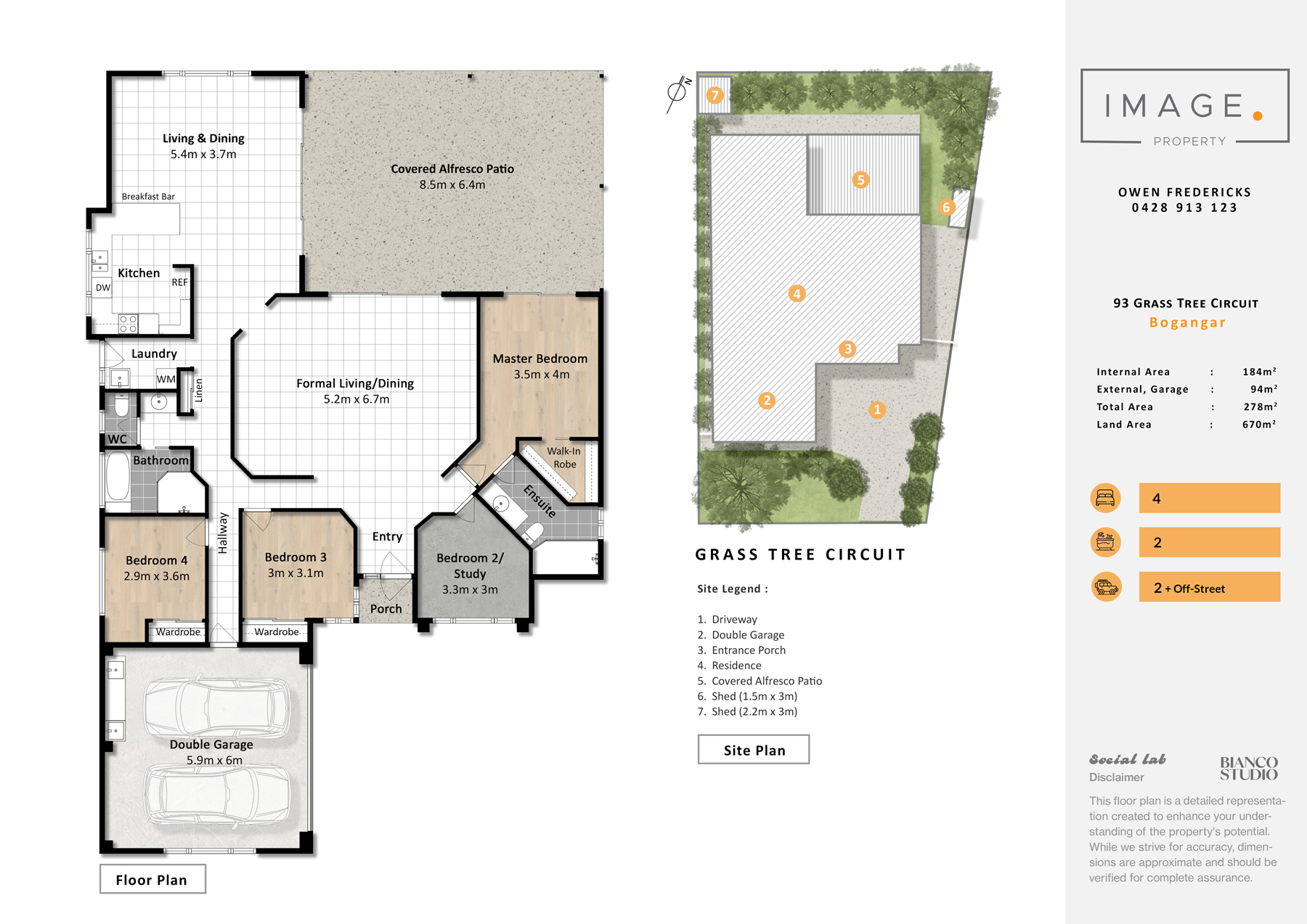 Floorplan for 93 Grass Tree Circuit, Bogangar  NSW  2488
