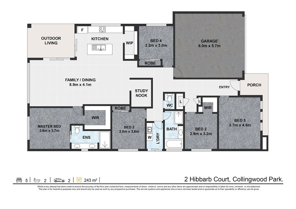Floorplan for 2 Hibbard Court, Collingwood Park  QLD  4301