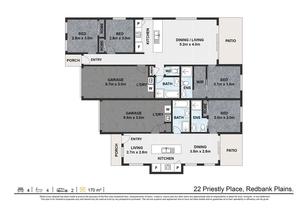 Floorplan for 22 Priestly Place, Redbank  QLD  4301