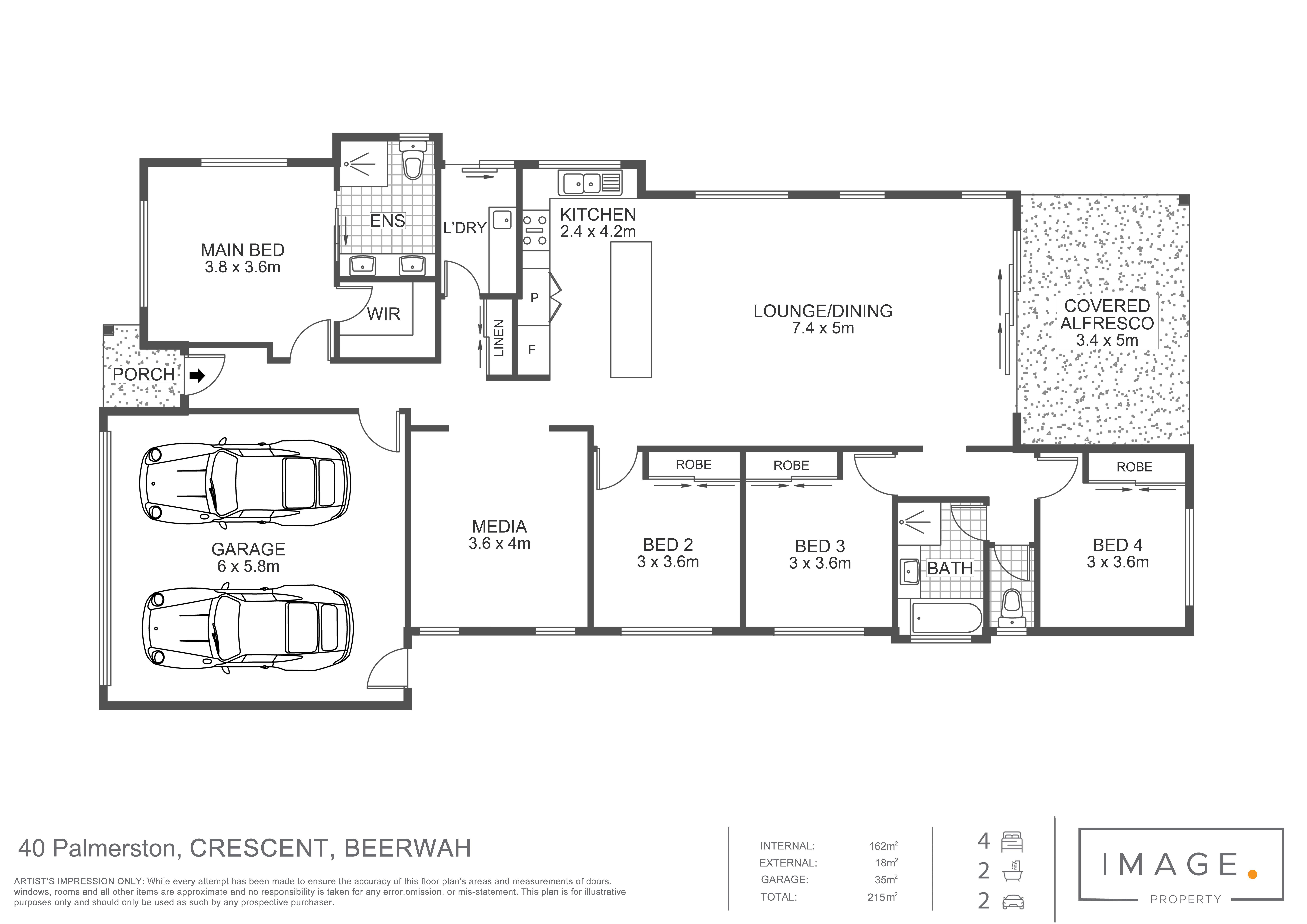 Floorplan for 40 Palmerston Crescent, Beerwah  QLD  4519
