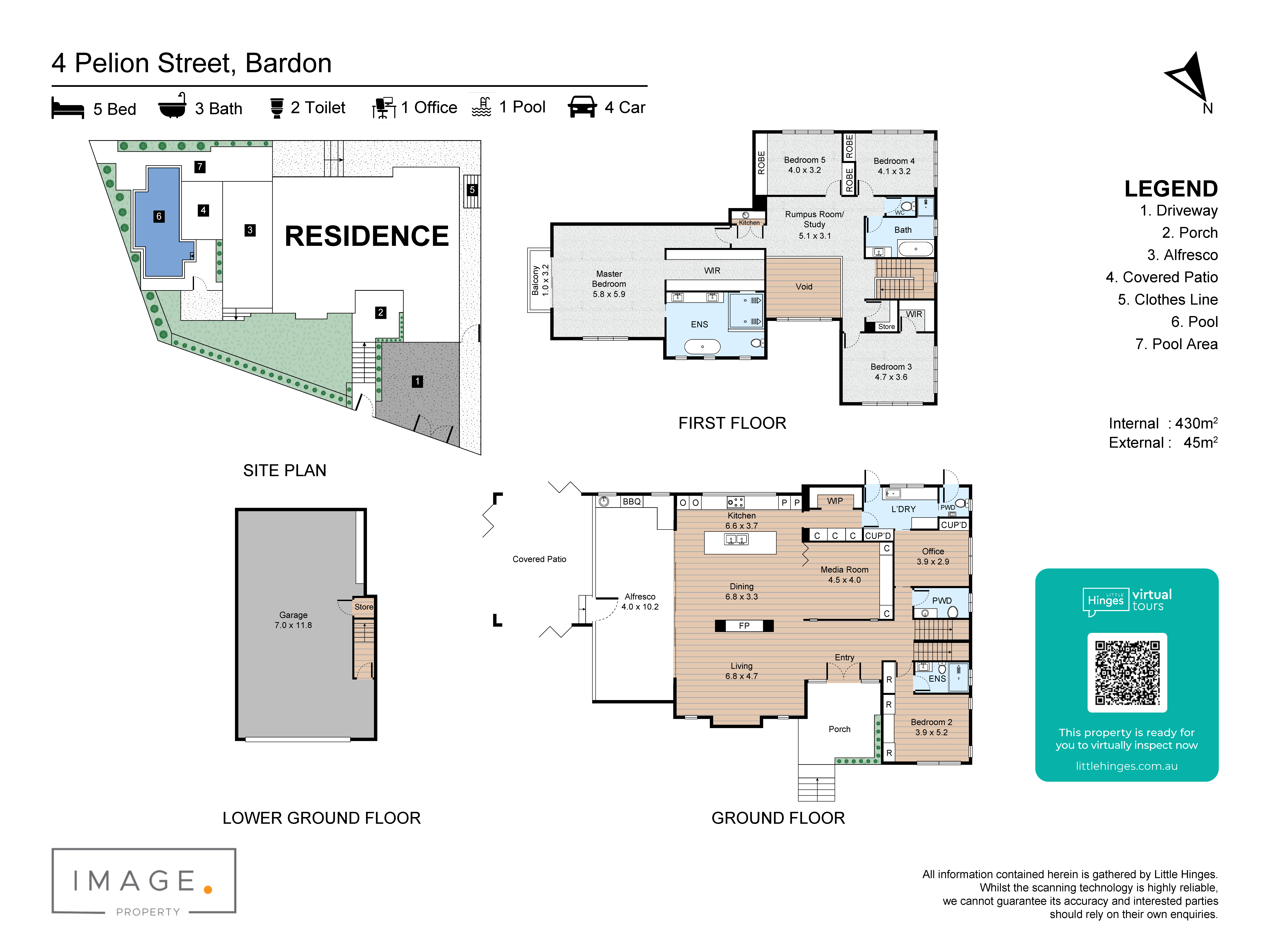 Floorplan for 4 Pelion Street, Bardon  QLD  4065