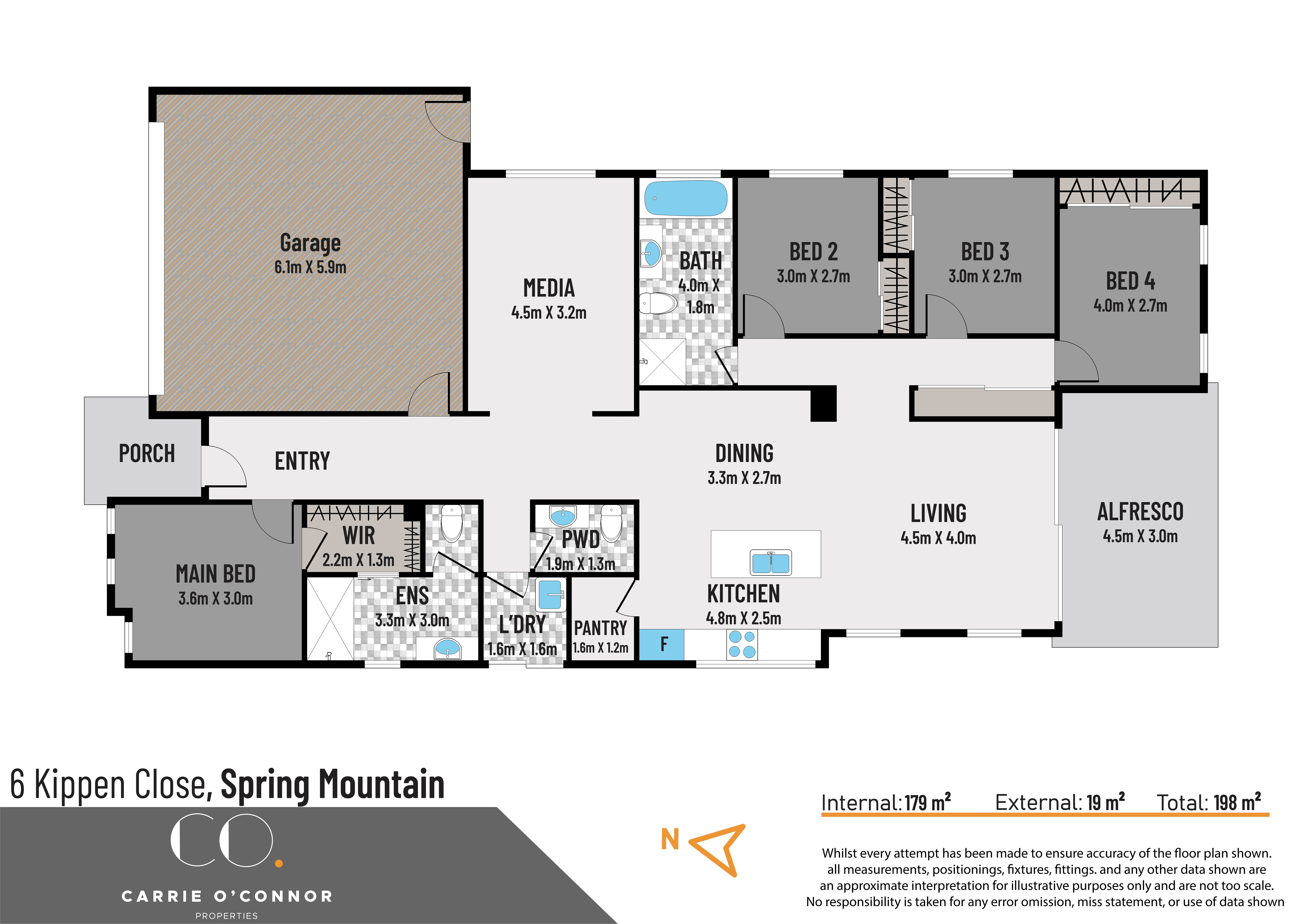 Floorplan for 6 Kippen Close, Spring Mountain  QLD  4300