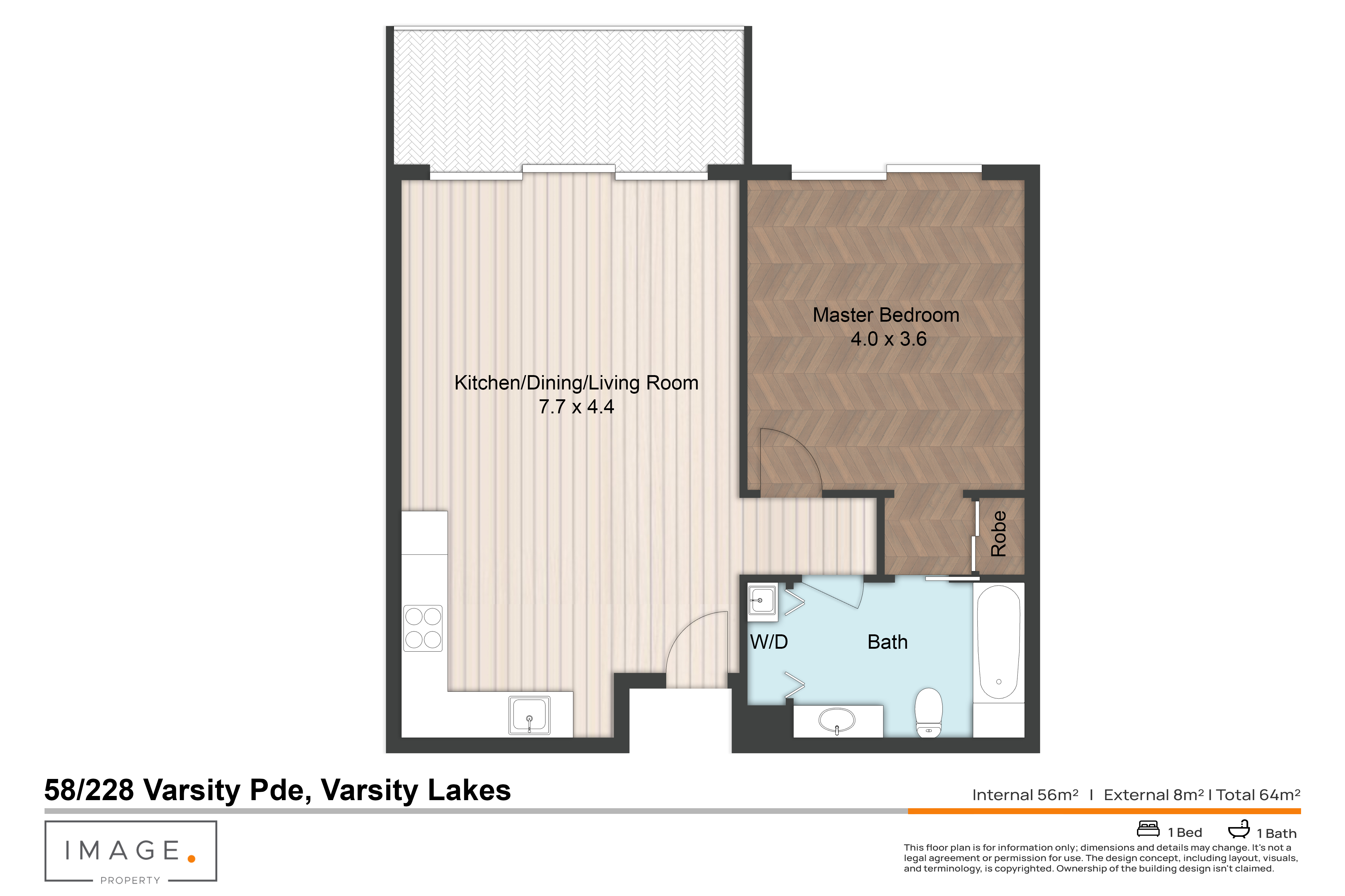 Floorplan for 58/228 Varsity Parade, Varsity Lakes  QLD  4227
