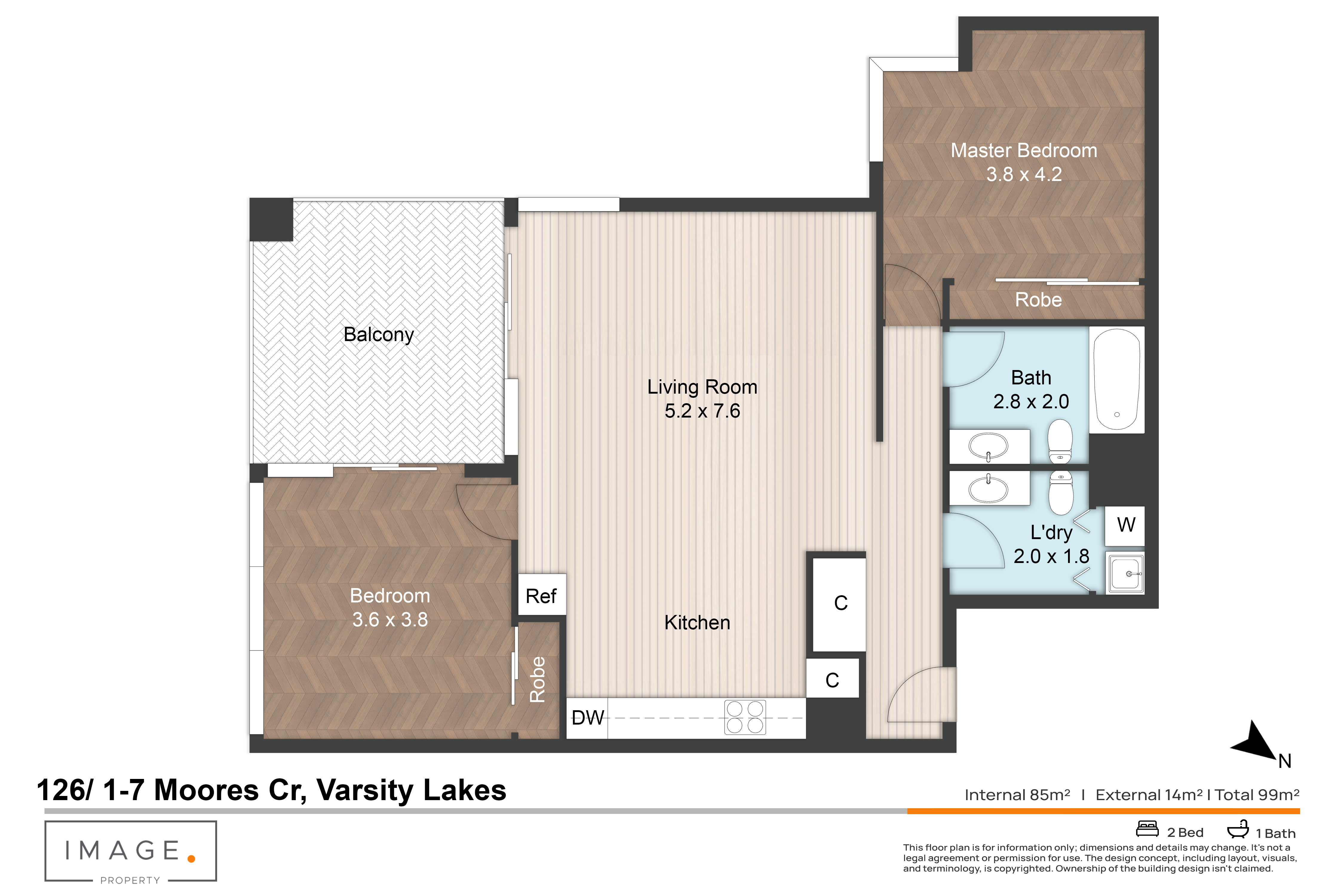 Floorplan for 126/1-7 Moores Crescent, Varsity Lakes  QLD  4227