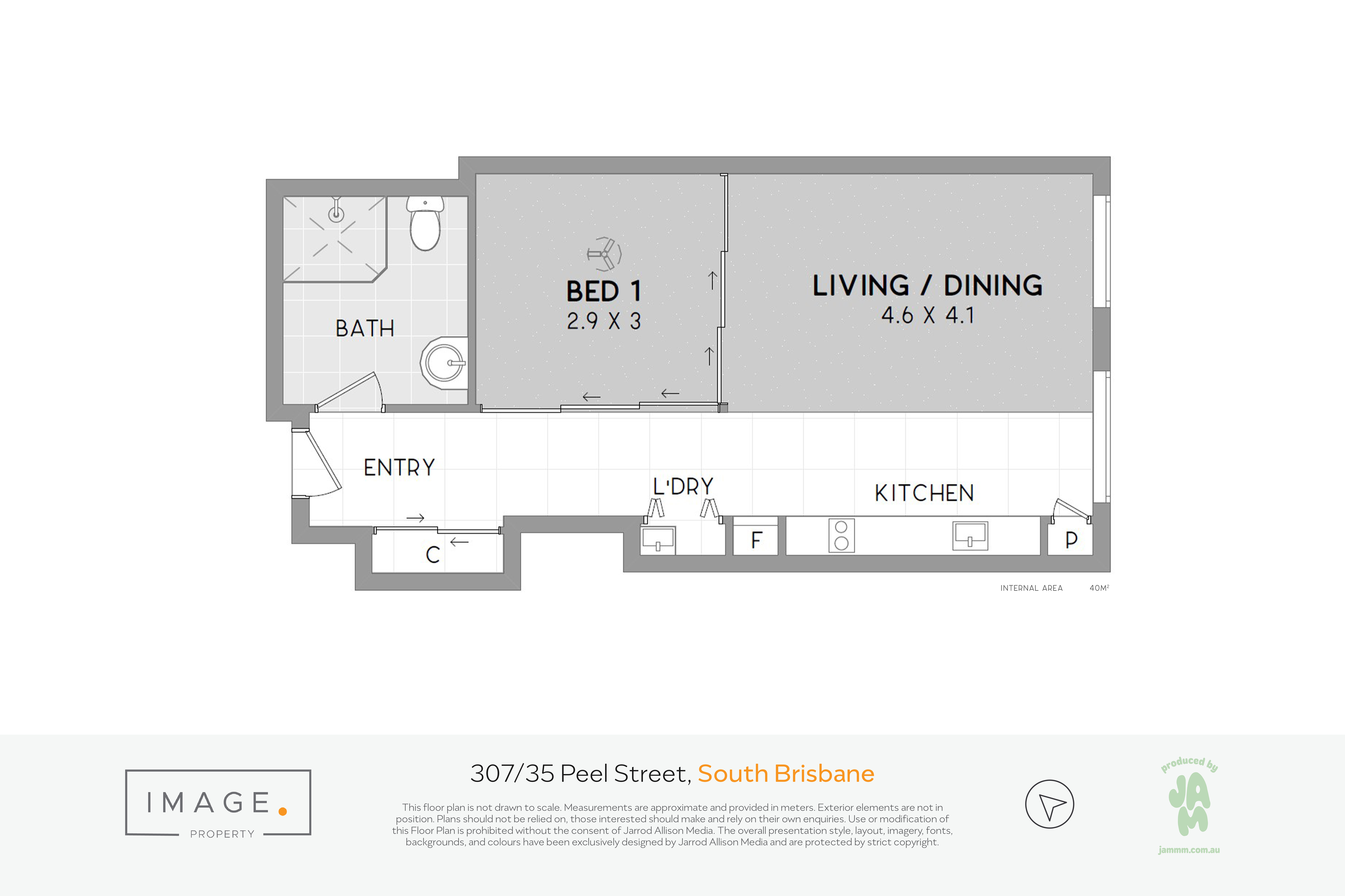 Floorplan for 307/35 Peel Street, South Brisbane  QLD  4101