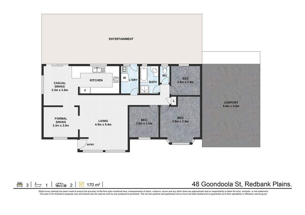 Floorplan for 48 Goondoola Street, Redbank Plains  QLD  4301