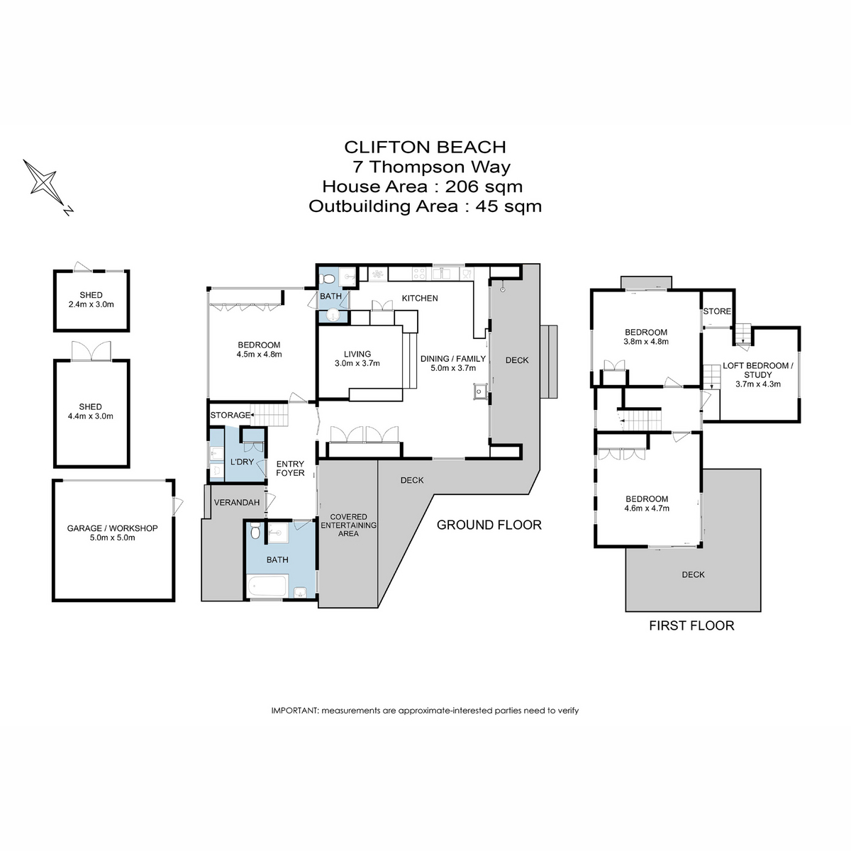 7 Thompson Way, Clifton Beach, TAS, 7020 - Floorplan 1